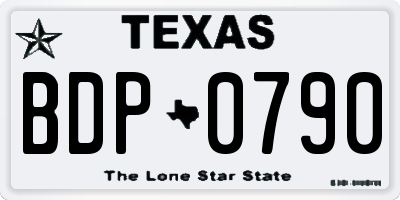 TX license plate BDP0790
