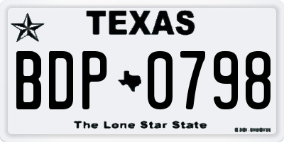 TX license plate BDP0798