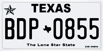 TX license plate BDP0855