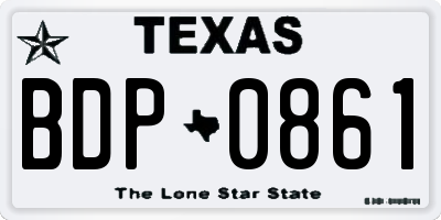 TX license plate BDP0861