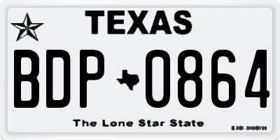 TX license plate BDP0864