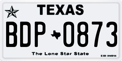 TX license plate BDP0873