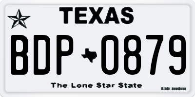 TX license plate BDP0879