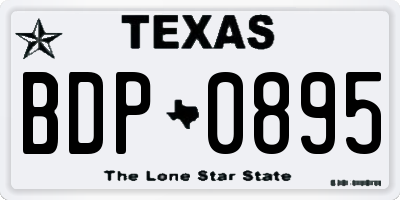 TX license plate BDP0895