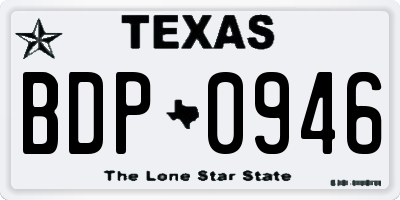 TX license plate BDP0946