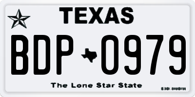 TX license plate BDP0979
