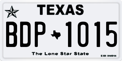 TX license plate BDP1015