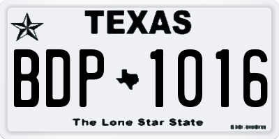 TX license plate BDP1016