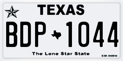 TX license plate BDP1044