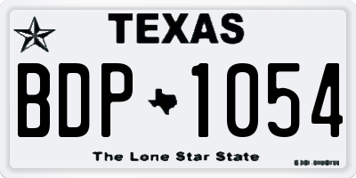 TX license plate BDP1054