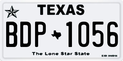 TX license plate BDP1056