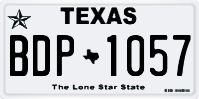 TX license plate BDP1057