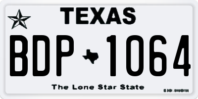 TX license plate BDP1064