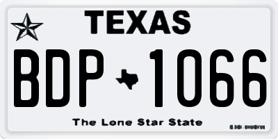 TX license plate BDP1066