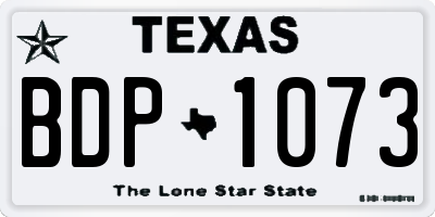 TX license plate BDP1073