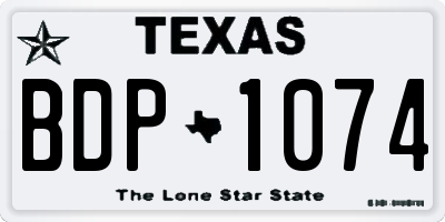 TX license plate BDP1074