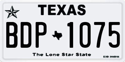 TX license plate BDP1075