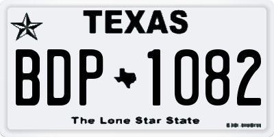 TX license plate BDP1082