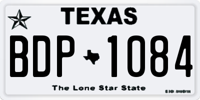 TX license plate BDP1084
