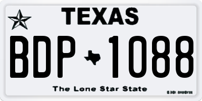 TX license plate BDP1088