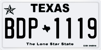 TX license plate BDP1119
