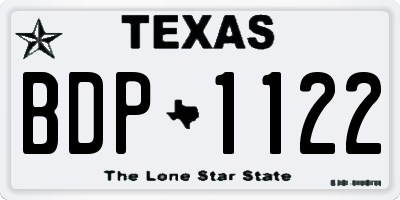 TX license plate BDP1122