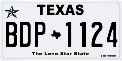 TX license plate BDP1124
