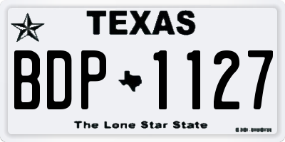 TX license plate BDP1127