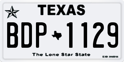 TX license plate BDP1129