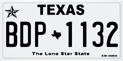 TX license plate BDP1132