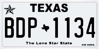 TX license plate BDP1134
