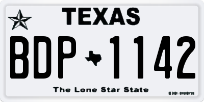 TX license plate BDP1142