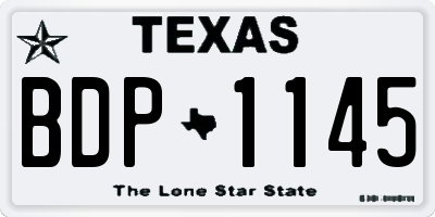 TX license plate BDP1145