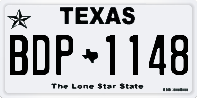 TX license plate BDP1148