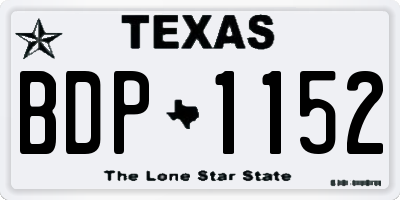 TX license plate BDP1152