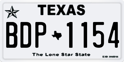 TX license plate BDP1154