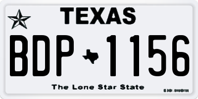 TX license plate BDP1156