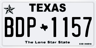 TX license plate BDP1157