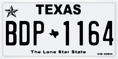 TX license plate BDP1164