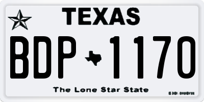TX license plate BDP1170