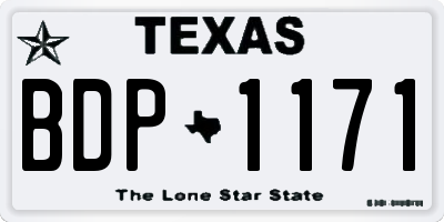 TX license plate BDP1171