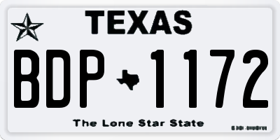 TX license plate BDP1172