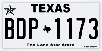 TX license plate BDP1173