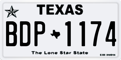 TX license plate BDP1174