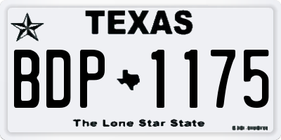 TX license plate BDP1175