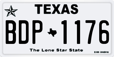 TX license plate BDP1176