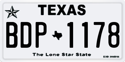 TX license plate BDP1178