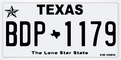 TX license plate BDP1179