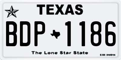 TX license plate BDP1186