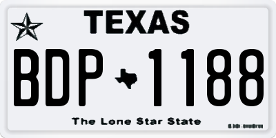 TX license plate BDP1188